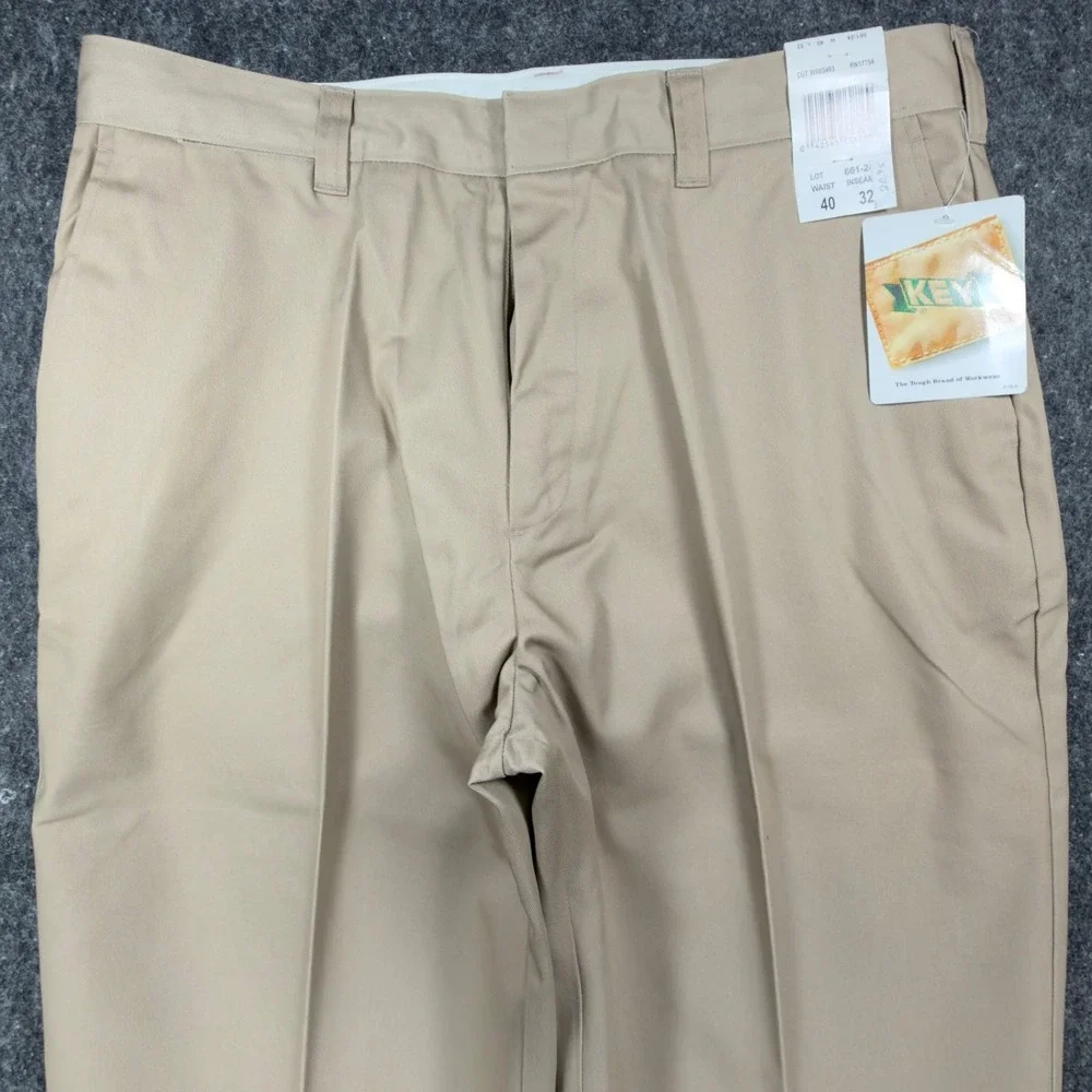 KEY Modern Workwear Chino Pants Mens 40x32 Tan Khaki Twill NWT